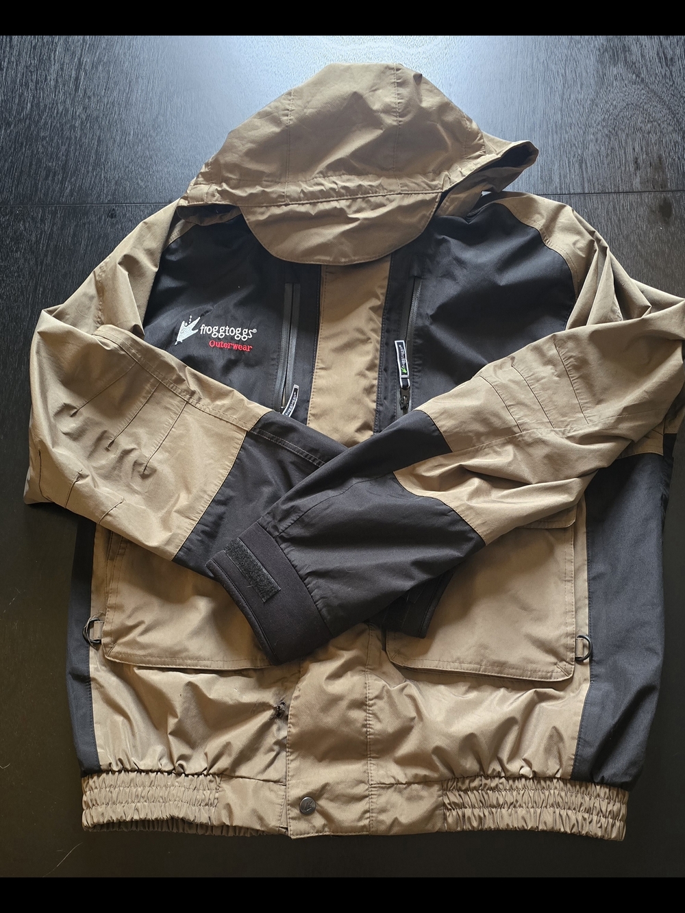 frogg toggs Men's Two-Tone Brown/Black Waterproof Jacket